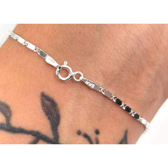 8" MWS Mark Wasserman Samara Italy 925 Silver Bracelet - Picture 4 of 9